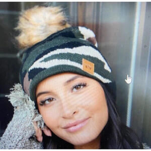 Panache Camouflage Knit Pom Pom Tight Knit Beanie Hat Cap OS